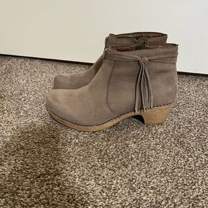 DANSKO Stylish Brown Ankle Booties with Tassel Detail